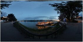 Building in the evening, Botel Marina, Bratislava